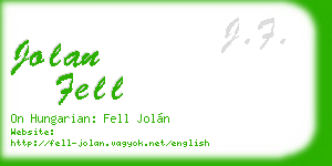 jolan fell business card